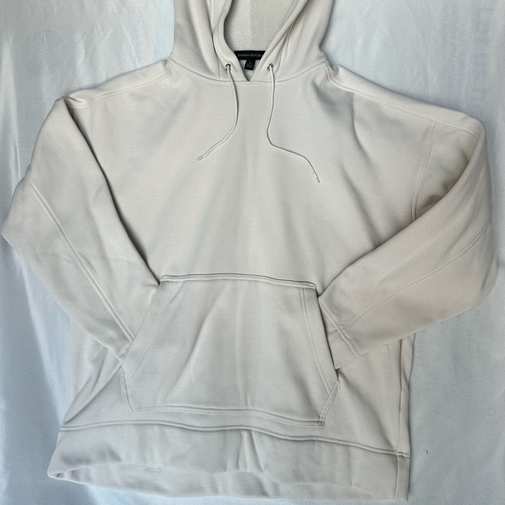 Banana Republic Unisex Scuba Hoodie - Cream/Off-White - Size S